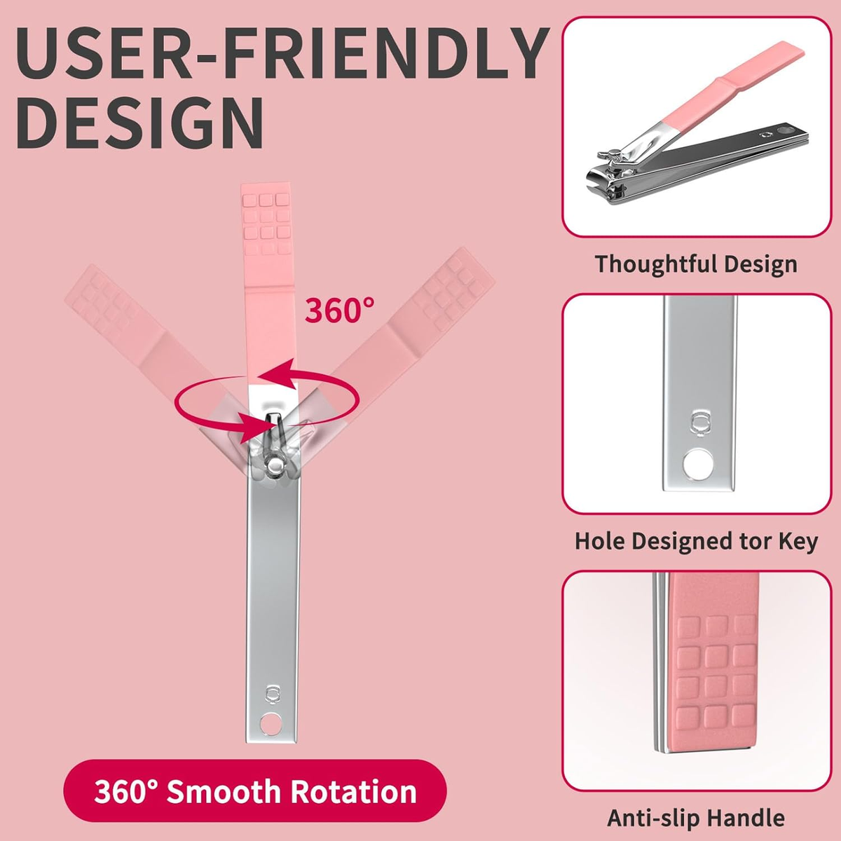 18-in-1 Profi Maniküre & Pediküre Set | Nagelpflege-Grooming Kit mit Lederetui – Pink