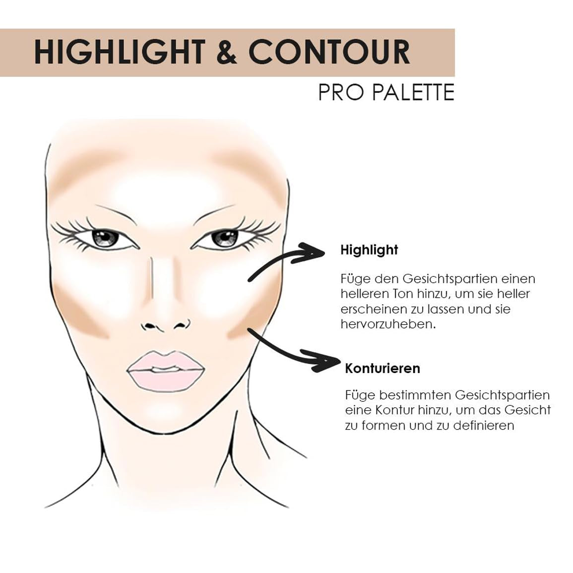 NYX Professional Makeup Highlight & Contour Pro Palette, Puder Konturen Kit, 8 Verblendbare Matte Und Perlmutttöne