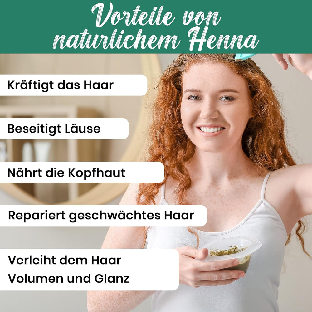 Natürliches Henna 500G - Pflanzliche Haarfarbe Für Gesundes, Strahlendes Haar - Chemiefrei, Vegan Und Nachhaltig - Ideal Für Braune Und Kupferfarbene Töne - Naturkosmetik Für Die Ganze Familie