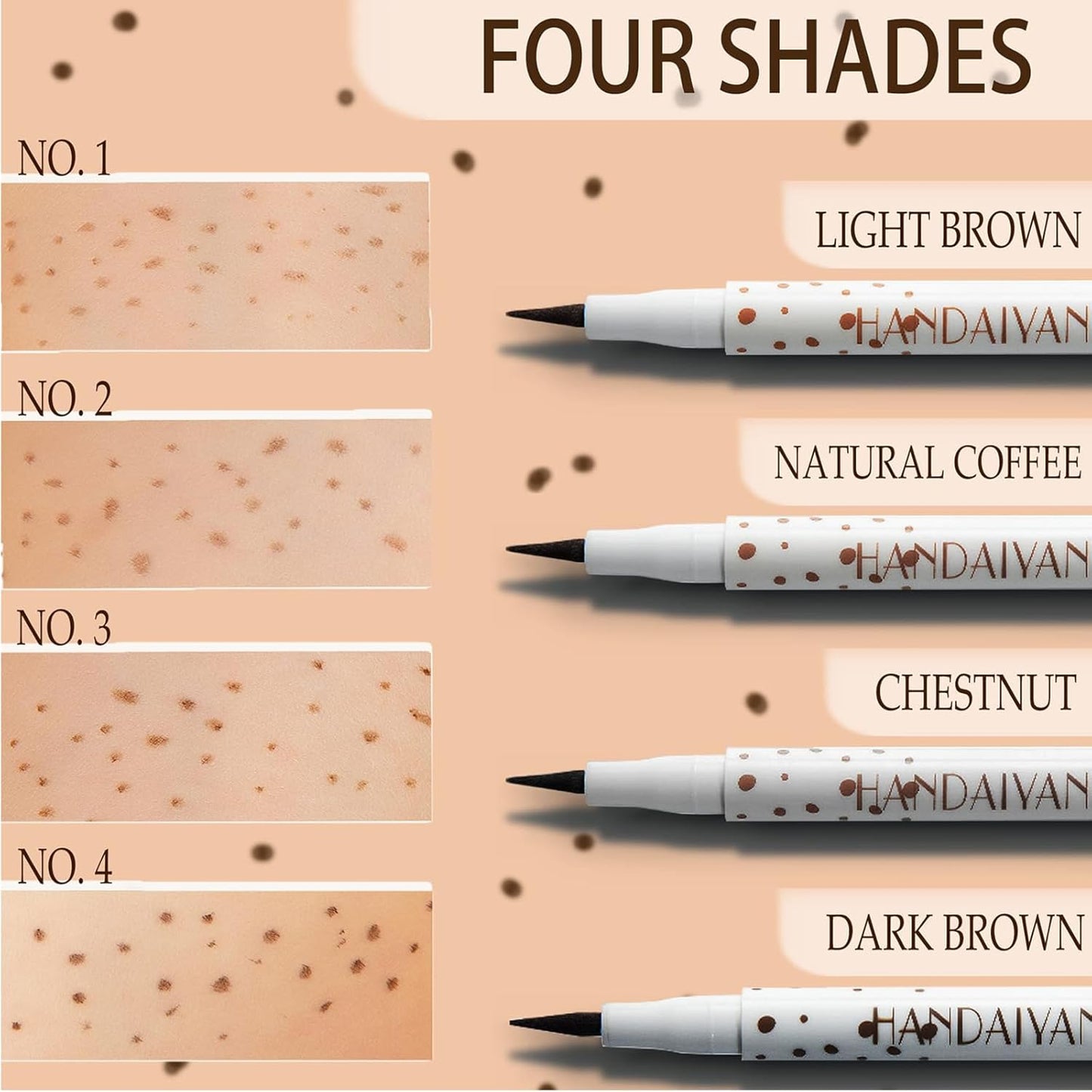 Wasserdichter Sommersprossen-Stift | Faux Freckles Makeup Pen für natürliche, mühelose Sunkissed Looks | Realistische Punkte für Gesicht & Make-Up