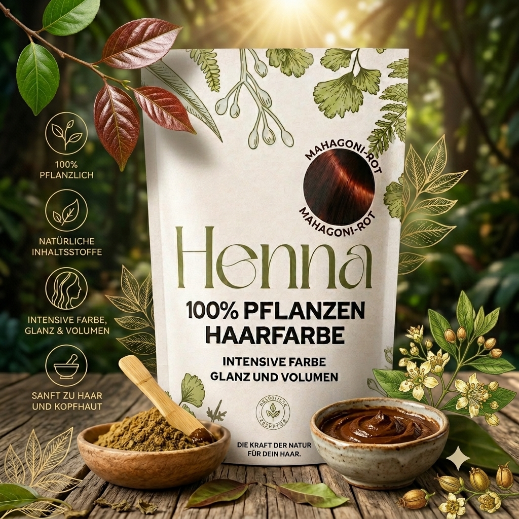 Natürliche Haarfarbe PFLANZENPULVER kraftvolles Haar mit Volumen und glanzvolle Farbe große Packung mit 220g für bis zu 4 Anwendungen