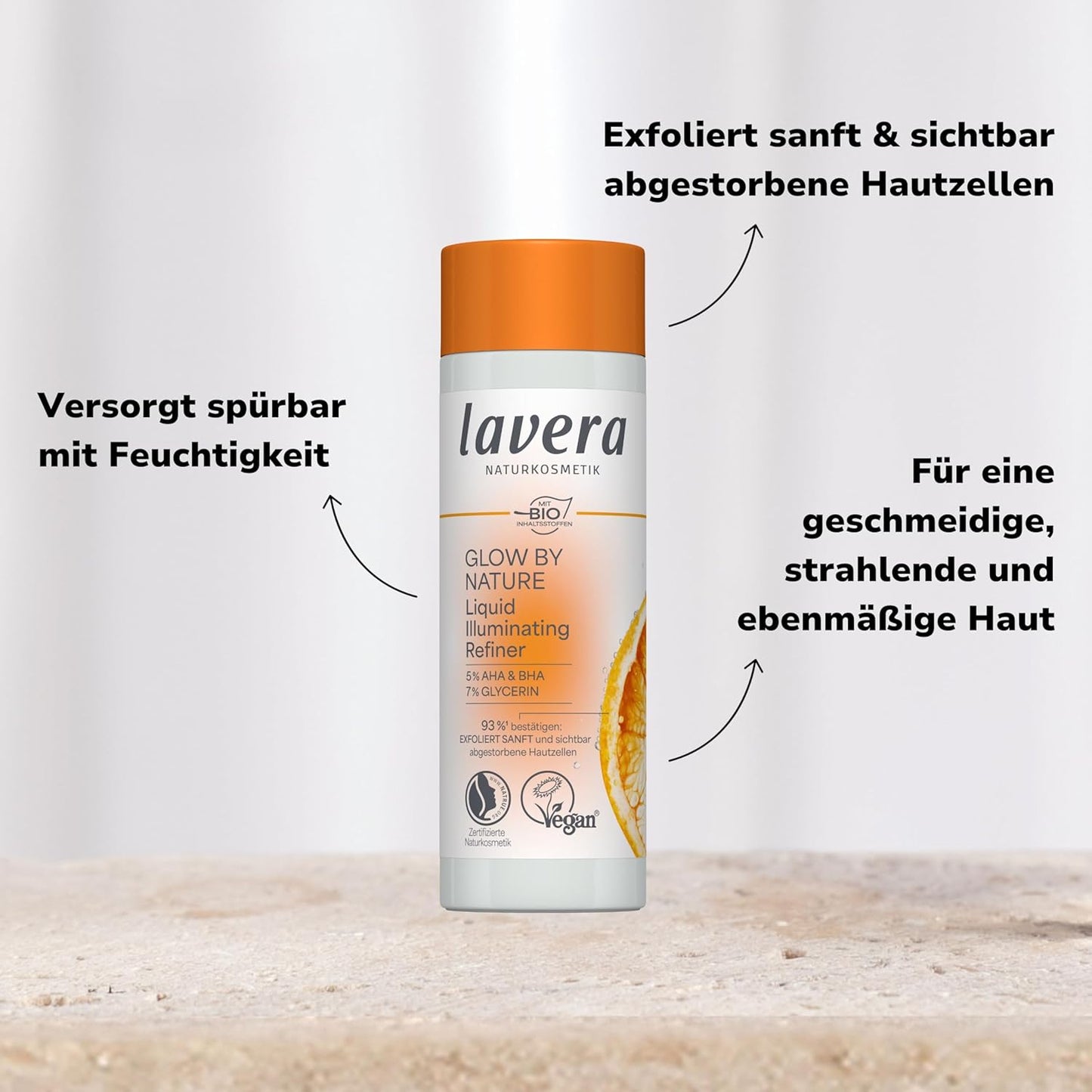 Lavera Glow by Nature Liquid Illuminating Refiner - Für Gemscheidigere & Ebenmäßigere Haut - Feuchtigkeitsspendend - Natürliches Q10 - Hautregenration - Vegan - Natürkosmetik - 100 Ml