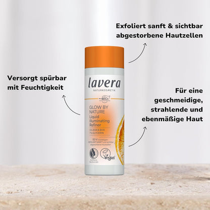 Lavera Glow by Nature Liquid Illuminating Refiner - Für Gemscheidigere & Ebenmäßigere Haut - Feuchtigkeitsspendend - Natürliches Q10 - Hautregenration - Vegan - Natürkosmetik - 100 Ml