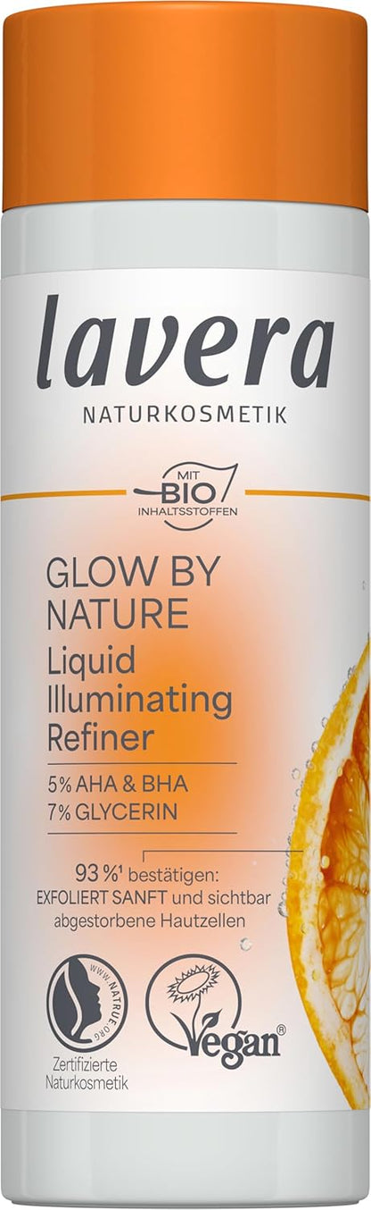 Lavera Glow by Nature Liquid Illuminating Refiner - Für Gemscheidigere & Ebenmäßigere Haut - Feuchtigkeitsspendend - Natürliches Q10 - Hautregenration - Vegan - Natürkosmetik - 100 Ml