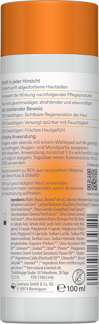 Lavera Glow by Nature Liquid Illuminating Refiner - Für Gemscheidigere & Ebenmäßigere Haut - Feuchtigkeitsspendend - Natürliches Q10 - Hautregenration - Vegan - Natürkosmetik - 100 Ml