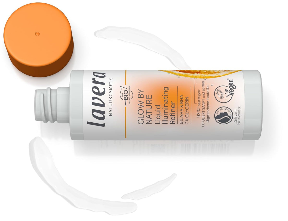 Lavera Glow by Nature Liquid Illuminating Refiner - Für Gemscheidigere & Ebenmäßigere Haut - Feuchtigkeitsspendend - Natürliches Q10 - Hautregenration - Vegan - Natürkosmetik - 100 Ml