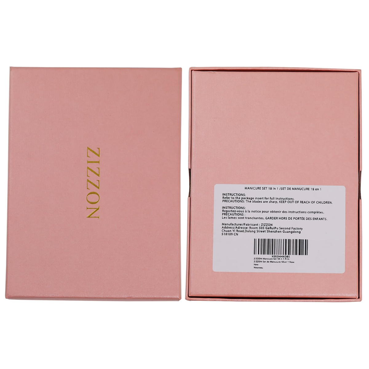 18-in-1 Profi Maniküre & Pediküre Set | Nagelpflege-Grooming Kit mit Lederetui – Pink