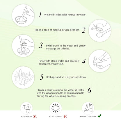 Jessup Pinselset Bambus Make up Pinsel Set Professionelle Makeup Pinsel Gesichtspinsel Lidschattenpinsel Augenpinsel Kosmetikpinsel Puder Lidschatten Schmink Pinsel Synthetische Haare 20 Stück T145