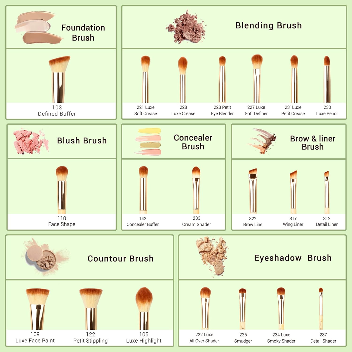 Jessup Pinselset Bambus Make up Pinsel Set Professionelle Makeup Pinsel Gesichtspinsel Lidschattenpinsel Augenpinsel Kosmetikpinsel Puder Lidschatten Schmink Pinsel Synthetische Haare 20 Stück T145