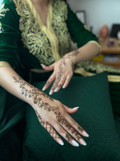 Premium Natural Henna Cones 5-Piece Set - For Henna Tattoos on Skin and Lonlasting Henna Freckles on Face