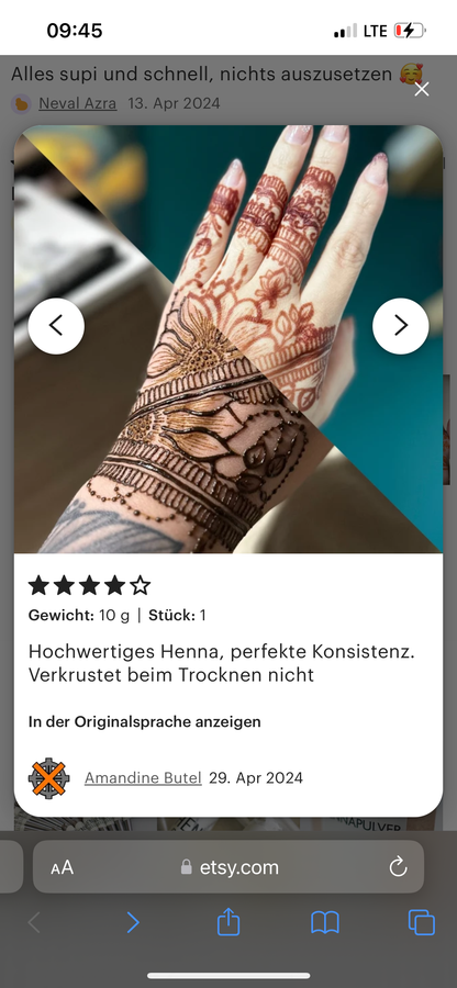 Premium Natural Henna Cones 5-Piece Set - For Henna Tattoos on Skin and Lonlasting Henna Freckles on Face