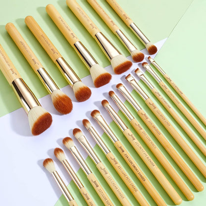 Jessup Pinselset Bambus Make up Pinsel Set Professionelle Makeup Pinsel Gesichtspinsel Lidschattenpinsel Augenpinsel Kosmetikpinsel Puder Lidschatten Schmink Pinsel Synthetische Haare 20 Stück T145