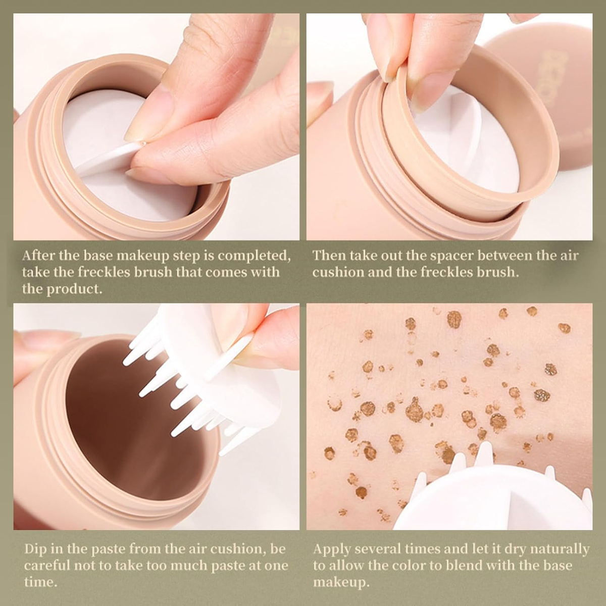 Sommersprossen Luftkissen- Wasserdichtes, Langanhaltendes Flüssig-Make-Up für Magische Sommersprossen im Gesicht, Perfekt für den Alltag!