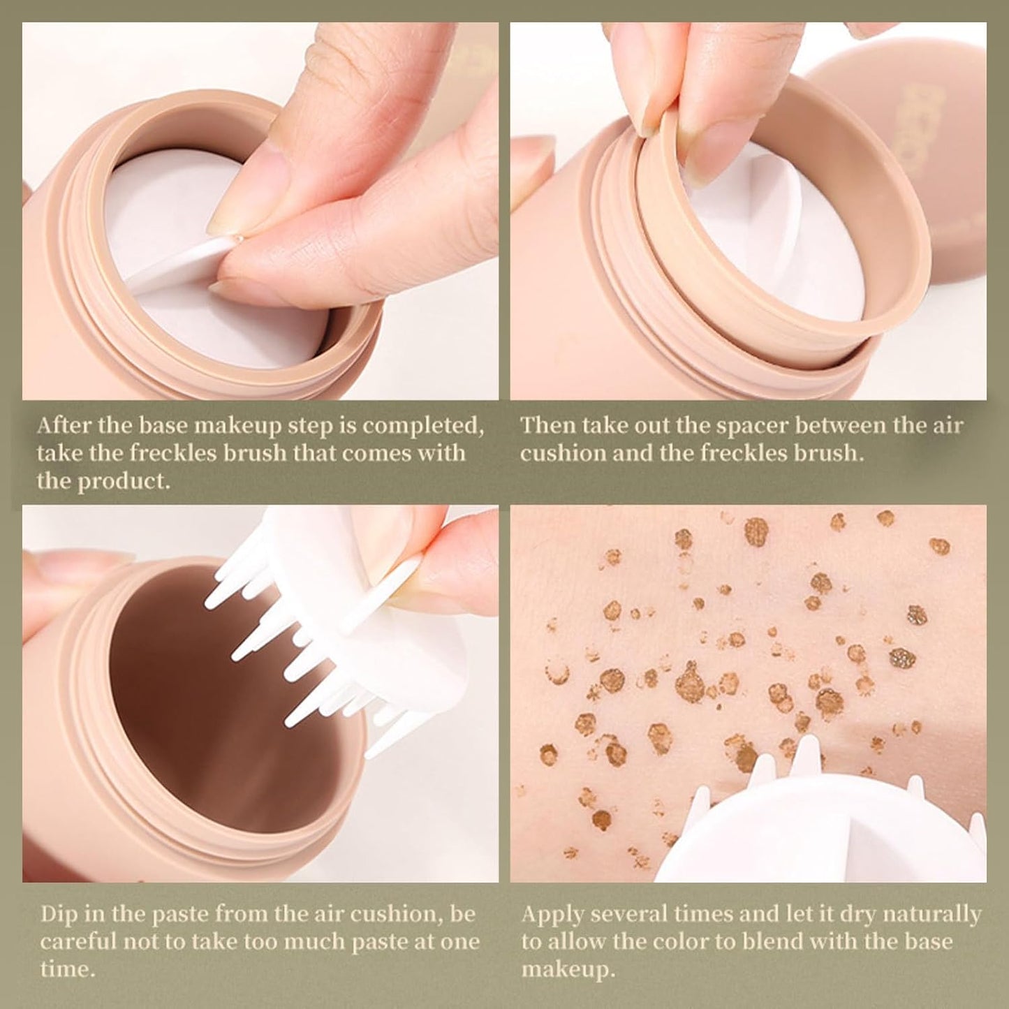 Sommersprossen Luftkissen- Wasserdichtes, Langanhaltendes Flüssig-Make-Up für Magische Sommersprossen im Gesicht, Perfekt für den Alltag!