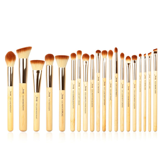 Jessup Pinselset Bambus Make up Pinsel Set Professionelle Makeup Pinsel Gesichtspinsel Lidschattenpinsel Augenpinsel Kosmetikpinsel Puder Lidschatten Schmink Pinsel Synthetische Haare 20 Stück T145