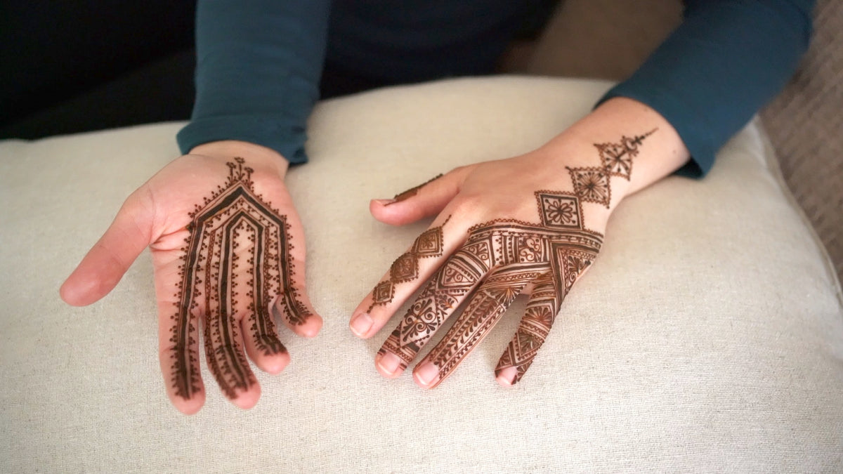 Premium Natural Henna Cones 5-Piece Set - For Henna Tattoos on Skin and Lonlasting Henna Freckles on Face